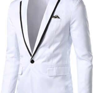 Men's Dress Party Floral Suit Jacket Notched Lapel Slim Fit Two Button Stylish Blazer