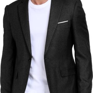 Men's Sport Coats & Blazers Linen Suit Jacket Casual Blazer for Men One Button