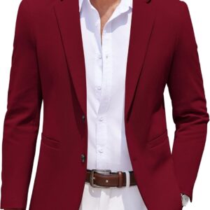 Men's Long-Sleeve Classic-fit Button-Front Stretch Blazer