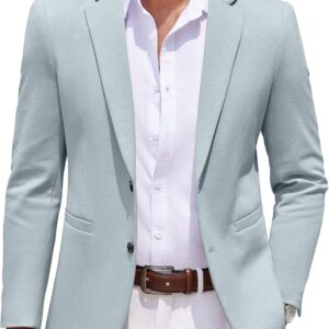 Men's Casual Knit Blazer Suit Jackets Two Button Lightweight Unlined Sport Coat